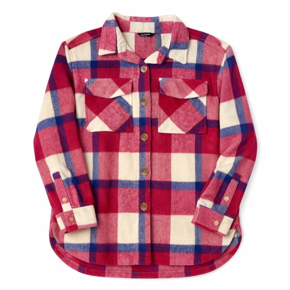 Heavyweight Member's Mark Pink and Purple Plaid Shacket
